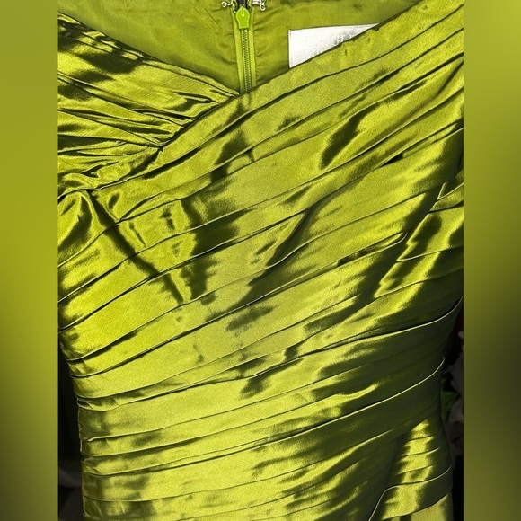 Women’s Badgley Mischka Vintage Green Long Maxi Polyester Designer Dress Size 8 - Picture 4 of 5